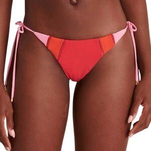 PQ AVALON Side Tie Bikini Bottom in Pink/Red NWOT Size Medium
